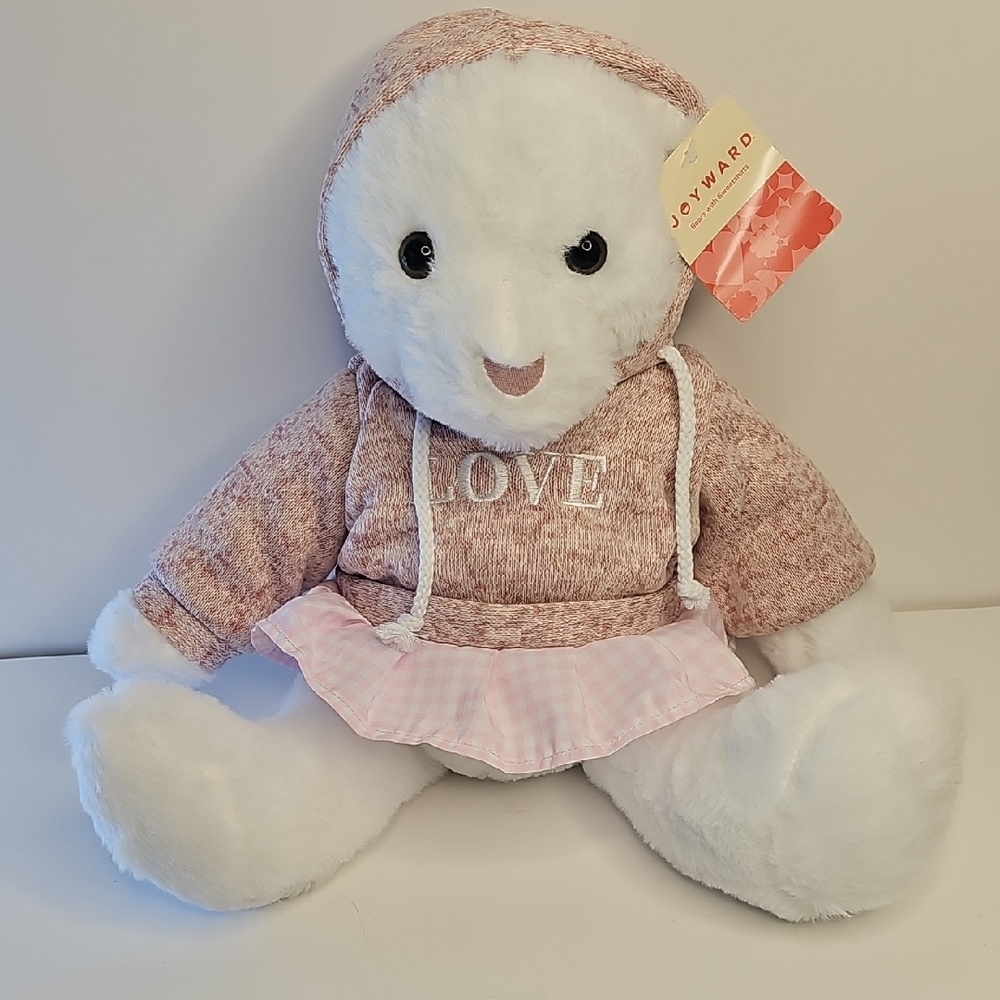 Joyward White and Pink‎ Stuffed Bear With Sweter